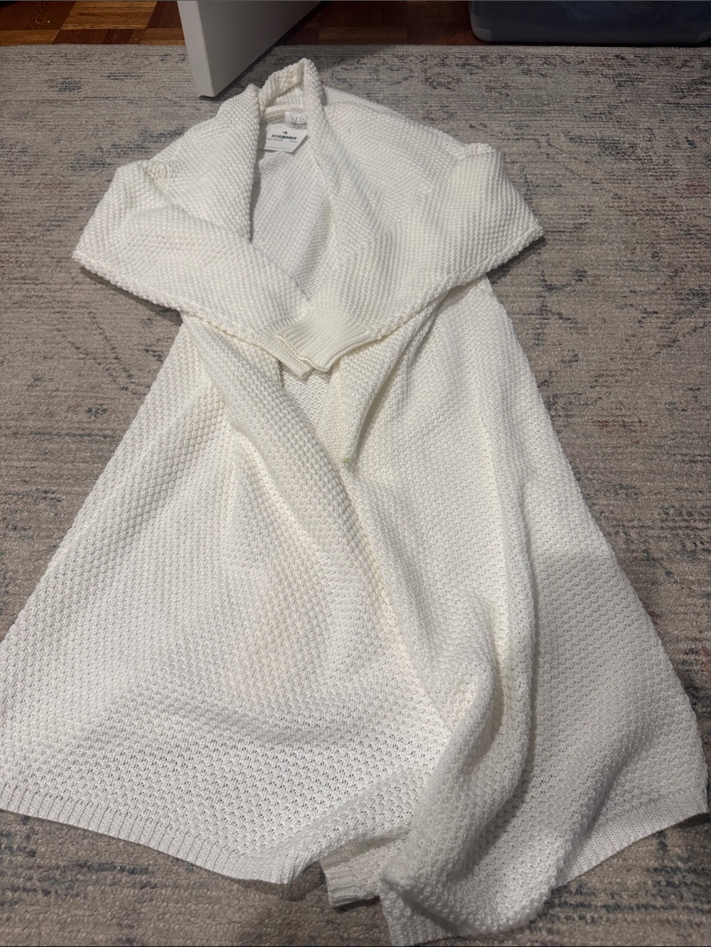 Bobbles & lace NWT Cozy Women's Cream Open-Front Knit Cardigan